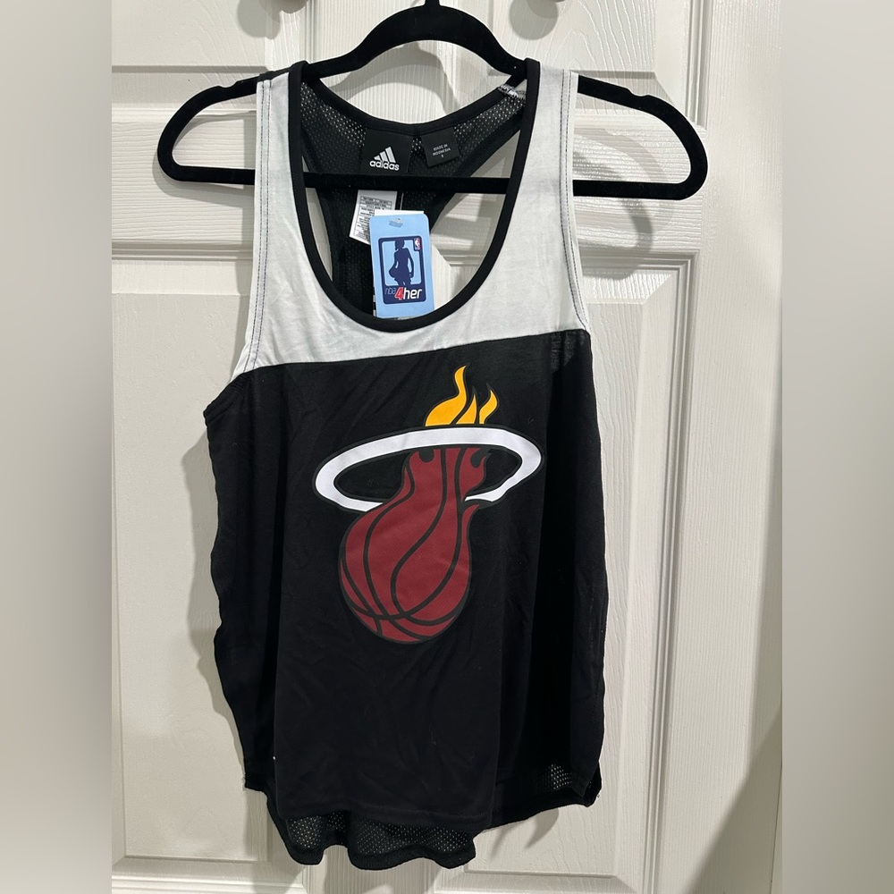 Adidas Miami Heat Shirt Womens Size Small Tank Top Pullover NBA